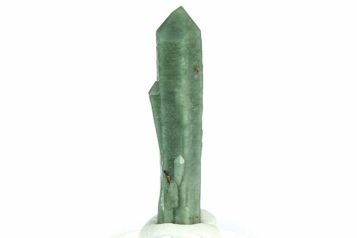 Green Hedenbergite Included Quartz Cluster - Mongolia #366507
